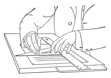 T Meydanı nerede hazırlanması veya düzen ve kesme ve parça ahşap ve metal veya plastik, vintage için daha fazla çizgi çizim veya illüstrasyon oyma kişidir.