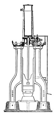 Bu resimde Nasmyth çekiç, vintage çizgi çizme veya oyma illüstrasyon iş işlevi temsil eder..