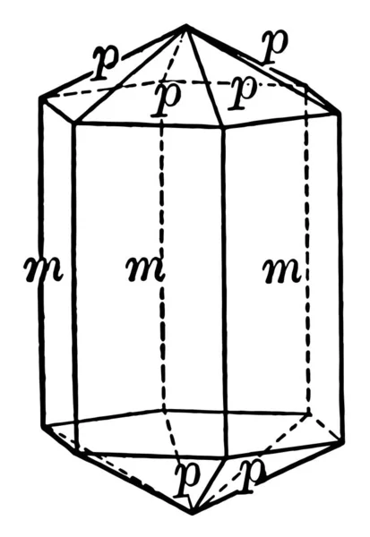 Questo Diagramma Rappresenta Cristallo Berillo Disegno Linee Vintage Illustrazione Dell — Vettoriale Stock