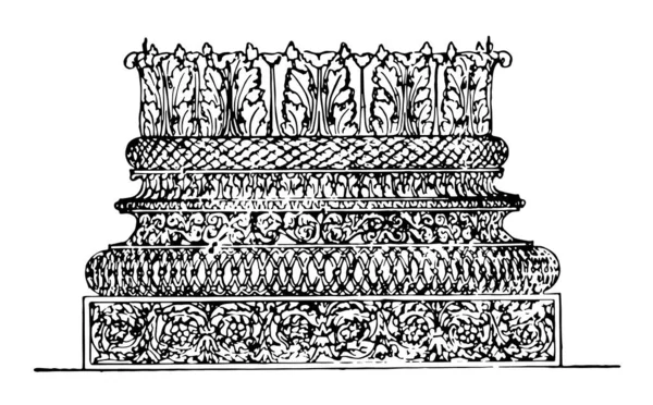 Corinthian Base Batistério Constantino Arquitetura Romana Sua Ramificação Composto Desenho — Vetor de Stock