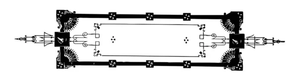Орнаментальний Банер Має Темну Товсту Лінію Рамки Вінтажний Малюнок Лінії — стоковий вектор