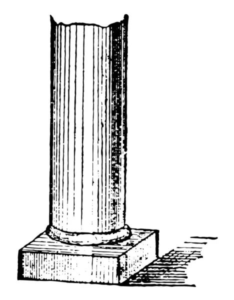 Pilastri Pietra Legno Metallo Costruzione Ornamento Monumento Disegno Vintage Incisione — Vettoriale Stock