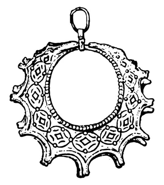 Conception Ornement Pendentif Étant Caractère Exceptionnellement Beau Dessin Ligne Vintage — Image vectorielle