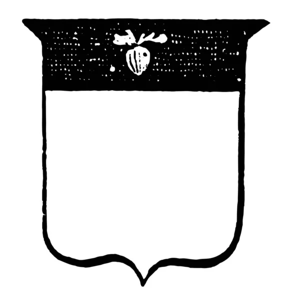 Heraldik Häuptling Ist Eine Aufschrift Auf Einem Wappen Einer Linienzeichnung — Stockvektor