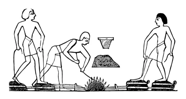 Ilustracja Przedstawia Egipski Mieszka Gdzie Mieszka Używane Ciepła Piece Hutnicze — Wektor stockowy