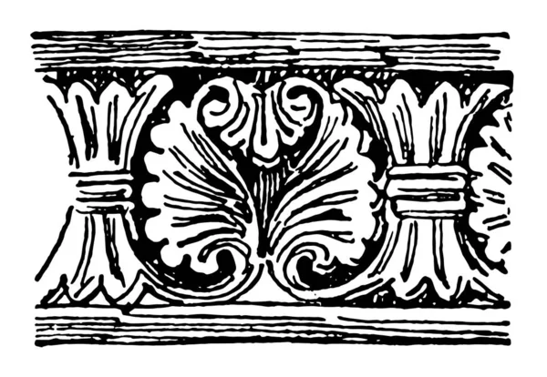 Romanesque Motive Carved Band Aubin Semi Circular Arches Beginning Date — стоковый вектор