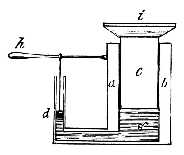 Cette Illustration Représente Presse Hydraulique Qui Est Dispositif Utilisant Cylindre — Image vectorielle