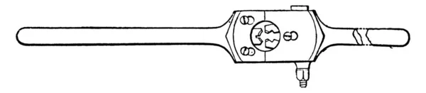 此插图表示用于拧紧和松开螺栓 复古线条图或雕刻插图的库存 — 图库矢量图片