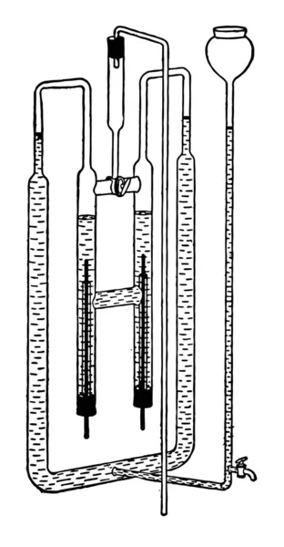 Dit Apparaat Maakt Chemici Mengen Chemicaliën Observeren Van Gassen Die — Stockvector