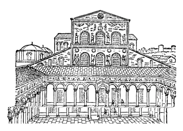 Faade Antigua Roma San Pedro Una Inteligencia Artificial Arte Basado — Archivo Imágenes Vectoriales