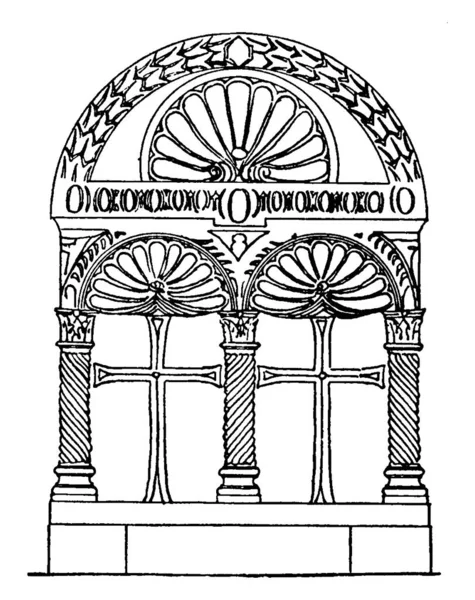 Sarchophage Ravenne Italie Souvent Sculpté Translittérations Manuelles Différentes Dessin Ligne — Image vectorielle
