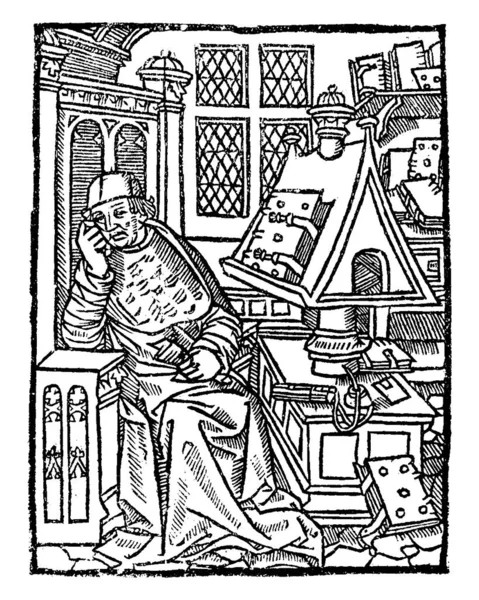 Писатель Человек Написал Слова Вдохновение Методы Общения Рисунок Винтажной Линии — стоковый вектор