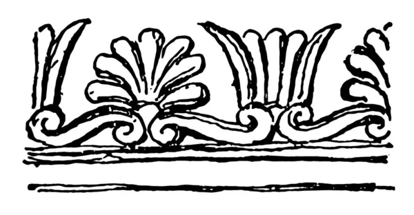 Frontera Etrusca Característica Típica Constante Del Vestido Etrusco Dibujo Línea — Archivo Imágenes Vectoriales