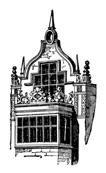 Elizabetische Fenster Der Rushton Hall Für Praktische Zwecke Als Fenster — Stockvektor