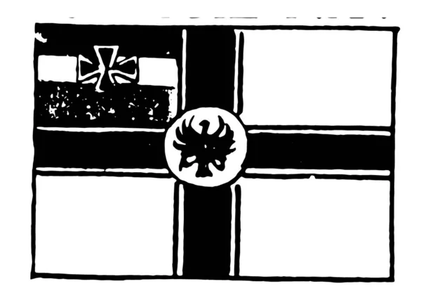 Bendera Jerman 1913 Bendera Warna Putih Memiliki Salib Hitam Yang - Stok Vektor