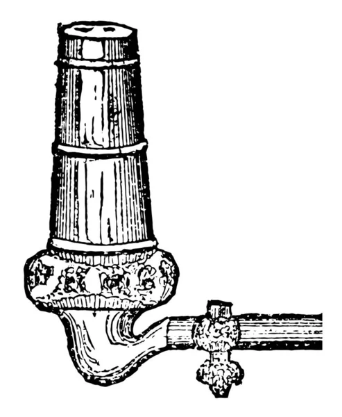 Illustration Represents Function Gas Burner Vintage Line Drawing Engraving Illustration — Stock Vector