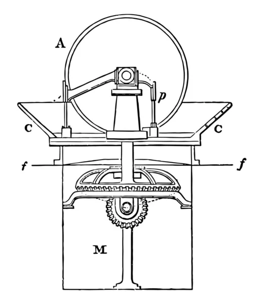 Ezen Ábrán Képviseli Puskapor Mill Ahol Fekete Lőpor Egyfajta Történik — Stock Vector