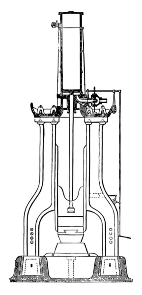 Иллюстрация Представляет Собой Функцию Работы Nasmyth Hammer Рисунок Винтажных Линий — стоковый вектор