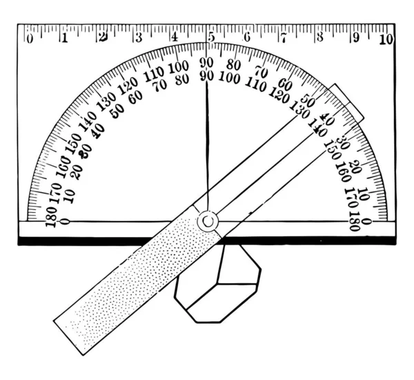 Dieses Diagramm Repräsentiert Kontaktgoniometer Vintage Linienzeichnung Oder Gravierillustration — Stockvektor