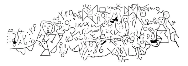 Dighton Rock Inscriptions Est Connu Pour Ses Pétroglyphes Son Dessin — Image vectorielle