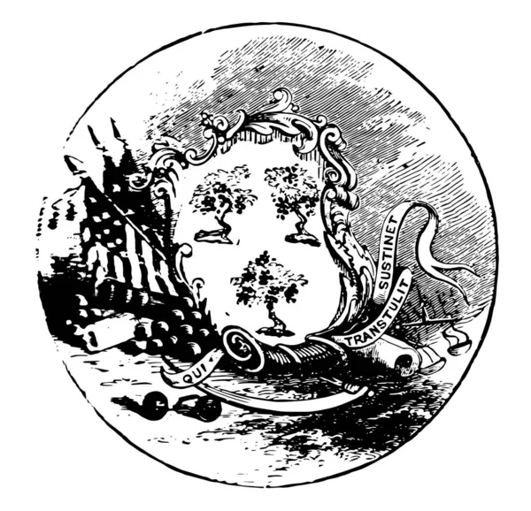 Das Offizielle Siegel Des Bundesstaates Connecticut Von 1889 Dieses Siegel — Stockvektor