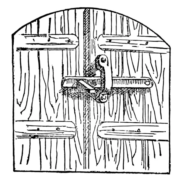 Questa Illustrazione Rappresenta Latch Che Utilizzato Fissare Una Porta Disegno — Vettoriale Stock