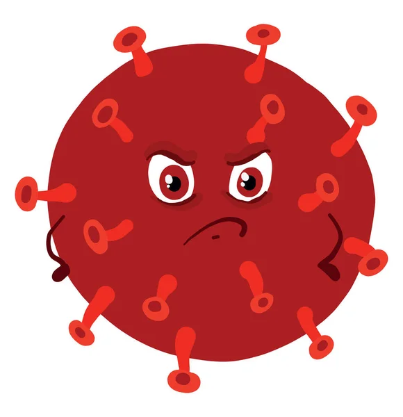 Raiva Coronavírus Vermelho Ilustração Vetor Sobre Fundo Branco — Vetor de Stock