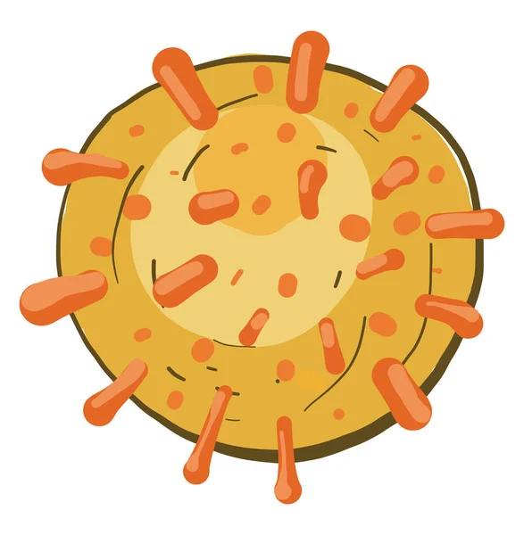 Yellow Virus Illustration Vector White Background — Stock Vector