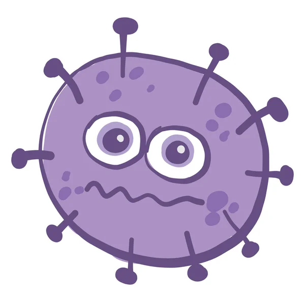 Virus Púrpura Ilustración Vector Sobre Fondo Blanco — Vector de stock