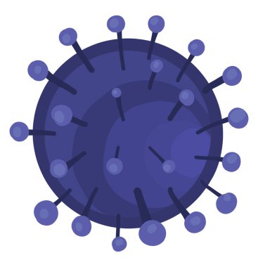 Mavi yuvarlak virüs, illüstrasyon, beyaz arkaplanda vektör