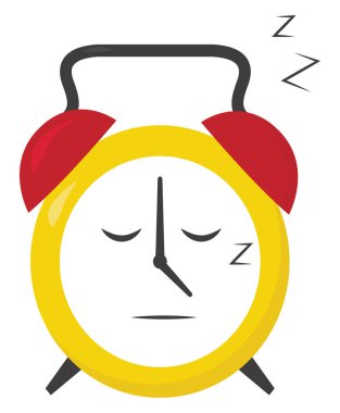 Sarı alarm saati, illüstrasyon, beyaz arkaplan üzerindeki vektör