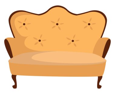 Sarı kanepe, illüstrasyon, beyaz arkaplan vektörü