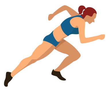 Beyaz arka planda çalışan kadın, illüstrasyon, vektör