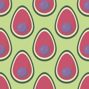 Avokado deseni, illüstrasyon, beyaz arkaplan üzerindeki vektör
