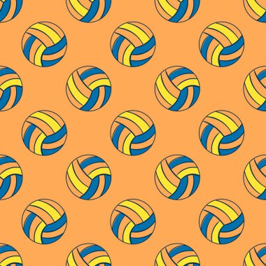 Voleybol deseni, illüstrasyon, beyaz zemin üzerindeki vektör