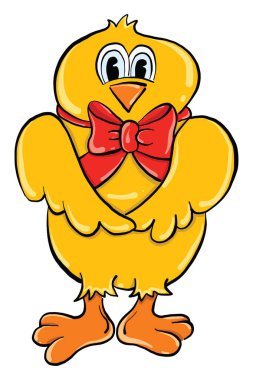 Büyük sarı tavuk, illüstrasyon, beyaz arkaplanda vektör