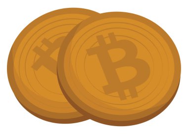 Bitcoins, illüstrasyon, vektör beyaz arkaplan