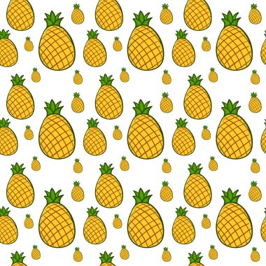 Ananas deseni, illüstrasyon, beyaz arkaplan üzerindeki vektör