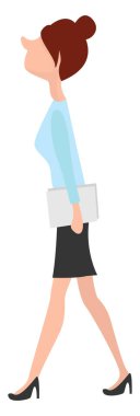 İş kadını, illüstrasyon, beyaz arka plan vektörü