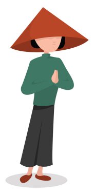 Çin şapkası, illüstrasyon, beyaz arkaplan vektörü