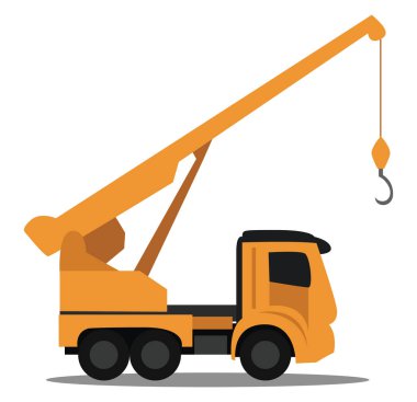 Beyaz zemin üzerinde vinç, illüstrasyon, vektör olan kamyon