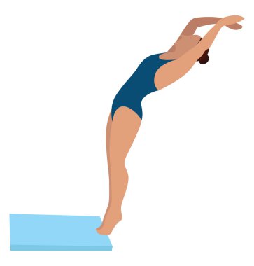 Suya atlama, illüstrasyon, beyaz arkaplan üzerindeki vektör