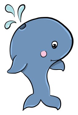 Balina atlayışı, illüstrasyon, beyaz arkaplanda vektör