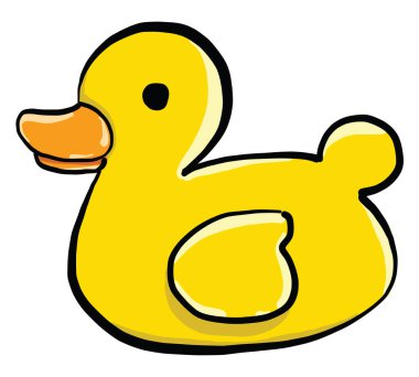 Kauçuk ördek, illüstrasyon, beyaz arka plan üzerinde vektör