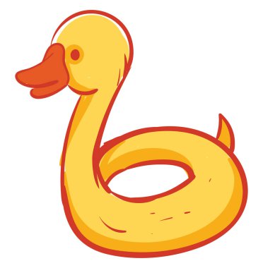 Ördek yüzme halkası, illüstrasyon, beyaz arkaplanda vektör