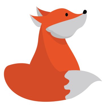 Turuncu tilki, illüstrasyon, beyaz arkaplanda vektör