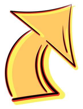 Sarı ok, illüstrasyon, beyaz arkaplan üzerindeki vektör