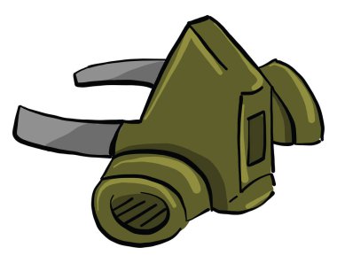 Gaz maskesi, illüstrasyon, beyaz arkaplan üzerindeki vektör