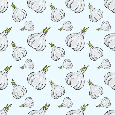 Sarımsak deseni, illüstrasyon, beyaz arkaplan üzerindeki vektör