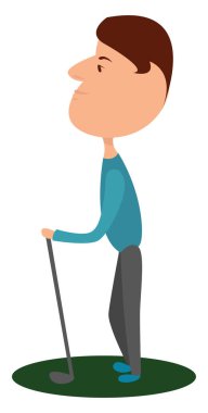 Golf oynamak, illüstrasyon, beyaz arkaplanda vektör